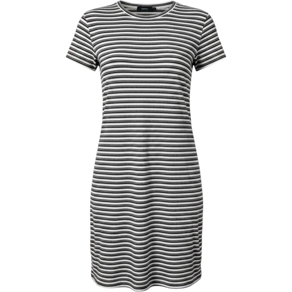Theory T-Shirt Dress Womens M Black White Striped Supima Cotton Nautical Chic